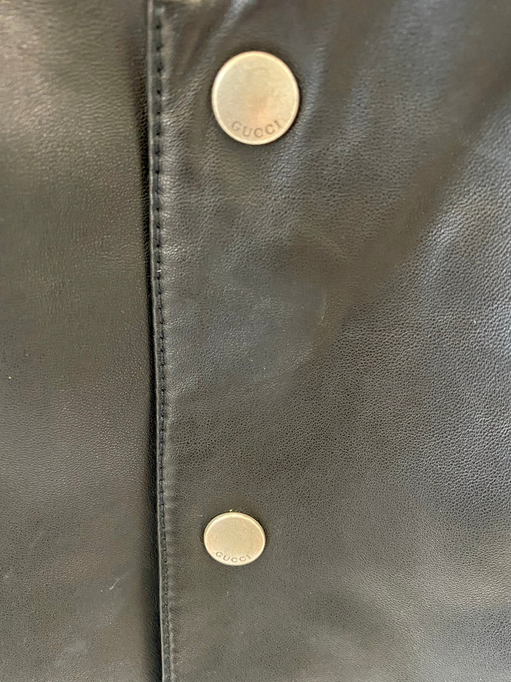 GUCCI HOLLYWOOD EMBROIDERY WEB LEATHER JACKET