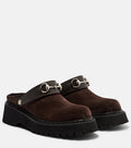 GUCCI WOMEN'S HORSEBIT SUEDE MULES