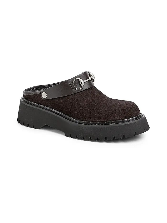 GUCCI WOMEN'S HORSEBIT SUEDE MULES