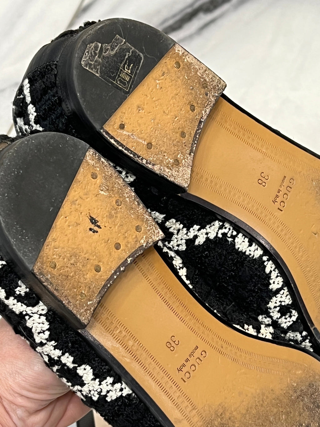 GUCCI GG JORDAN TWEED LOAFERS