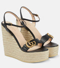 GUCCI GG AITANA WEDGE HEEL ESPADRILLE SANDALS