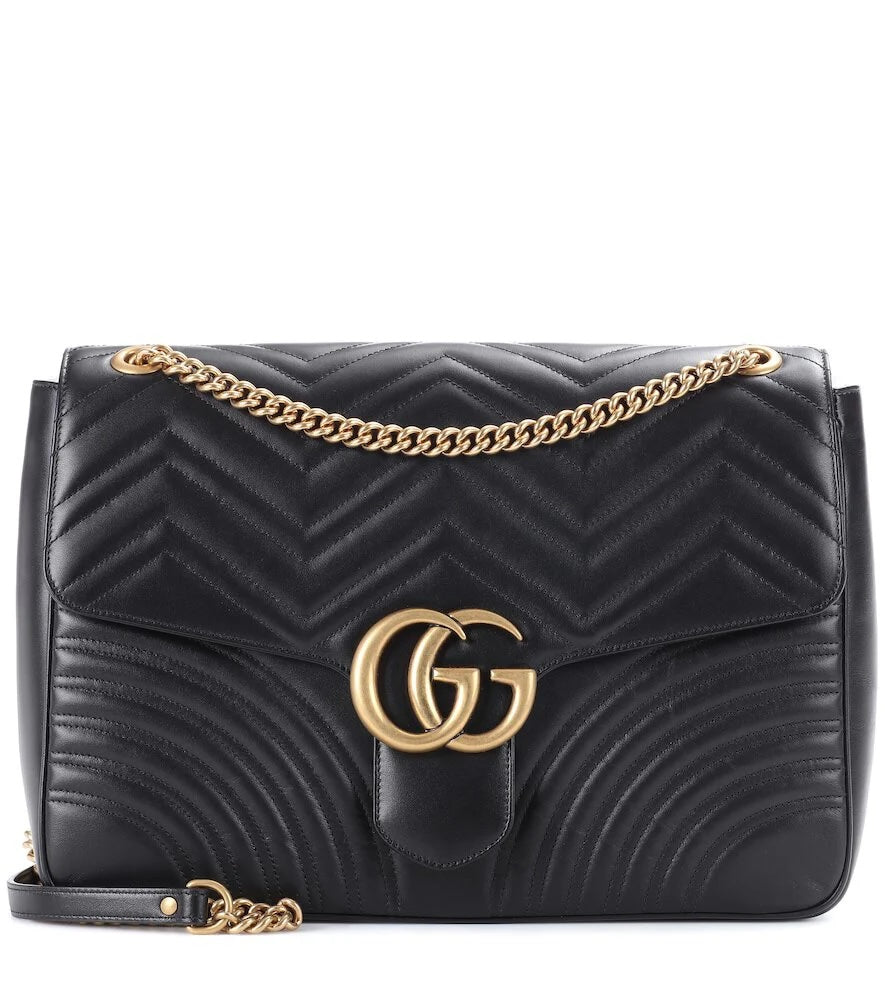 GUCCI MARMONT MATELASSE LARGE CALFSKIN LEATHER SHOULDER BAG