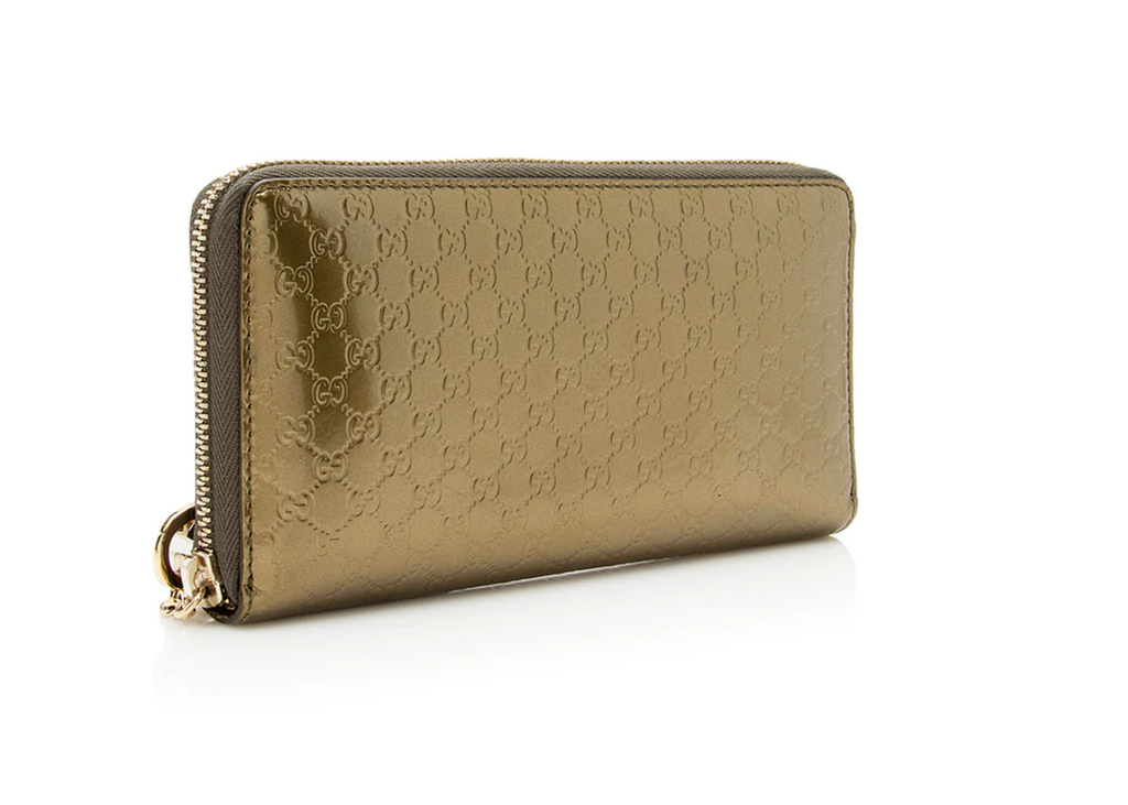 GUCCI METALLIC MICROGUCCISSIMA ZIP AROUND WALLET