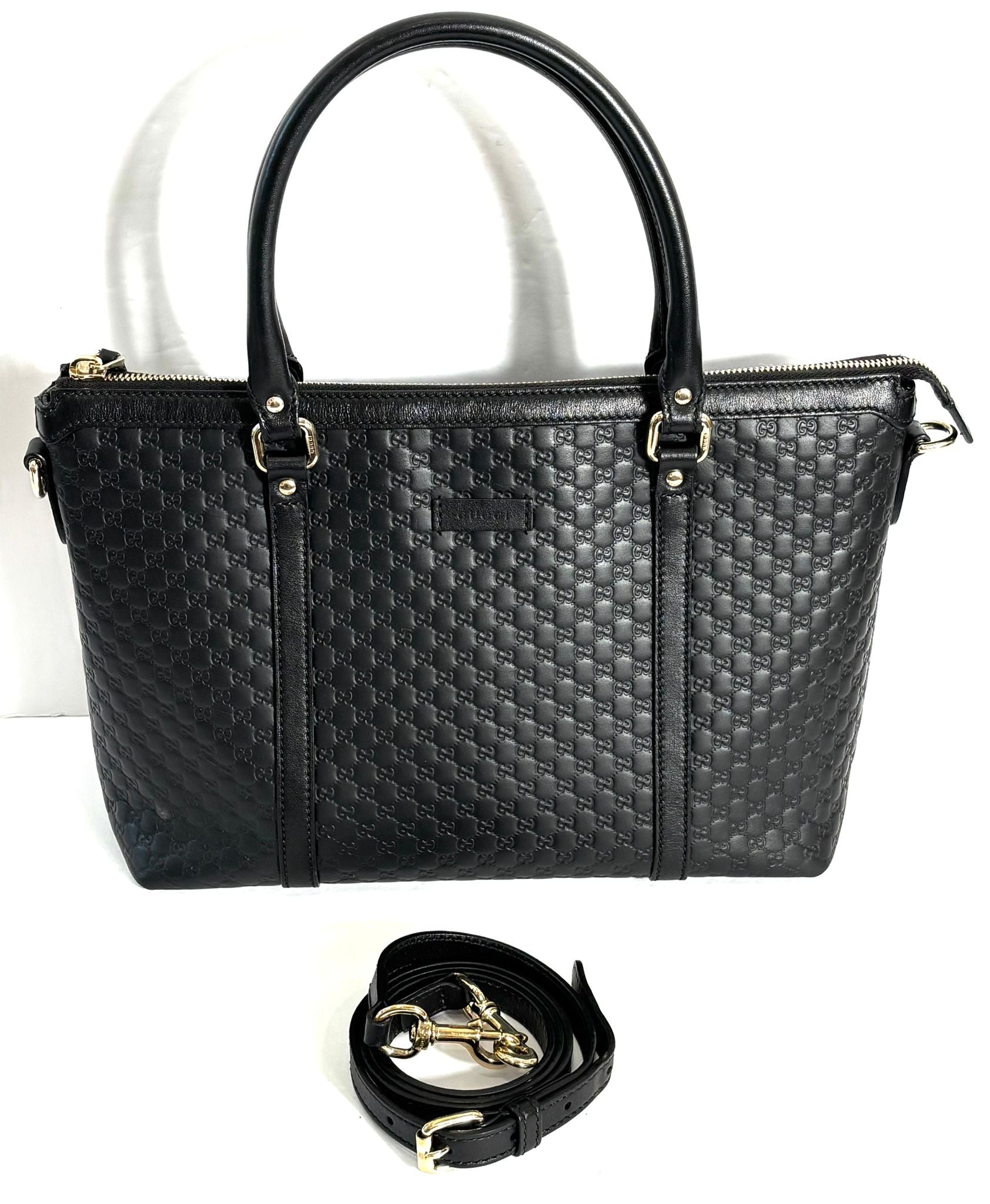GUCCI MICROGUCCISSIMA LEATHER LARGE CONVERTIBLE TOTE BAG