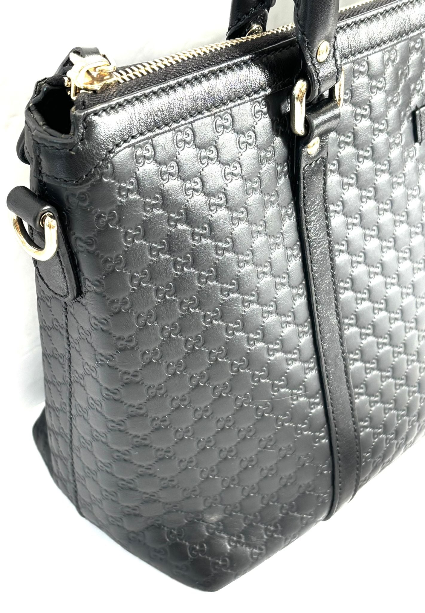GUCCI MICROGUCCISSIMA LEATHER LARGE CONVERTIBLE TOTE BAG