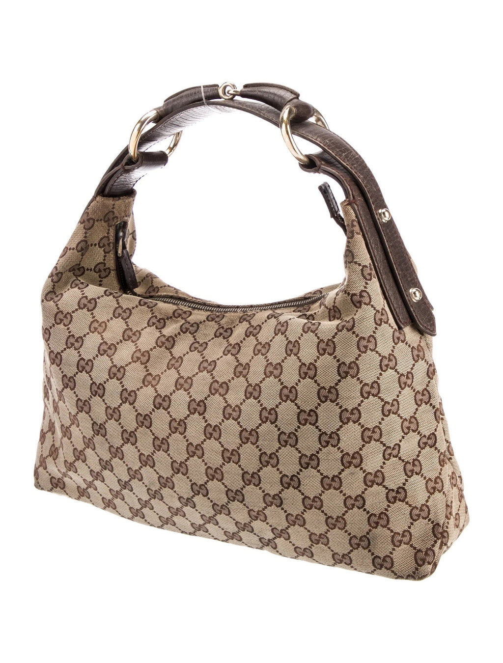 GUCCI GG MONOGRAM CANVAS MEDIUM HORSEBIT HOBO BAG