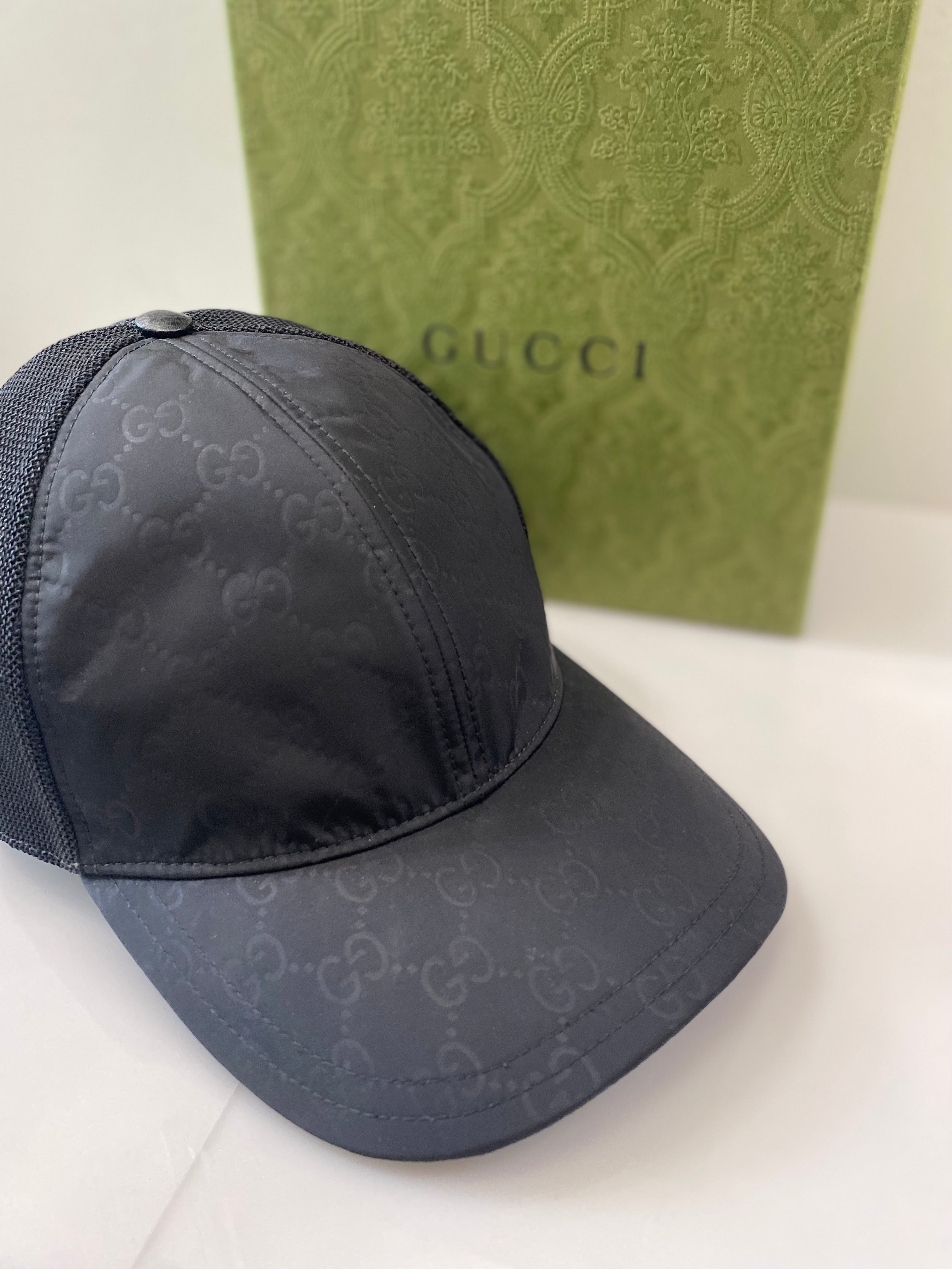 GUCCI GG MONOGRAM NYLON MESH BASEBALL CAP