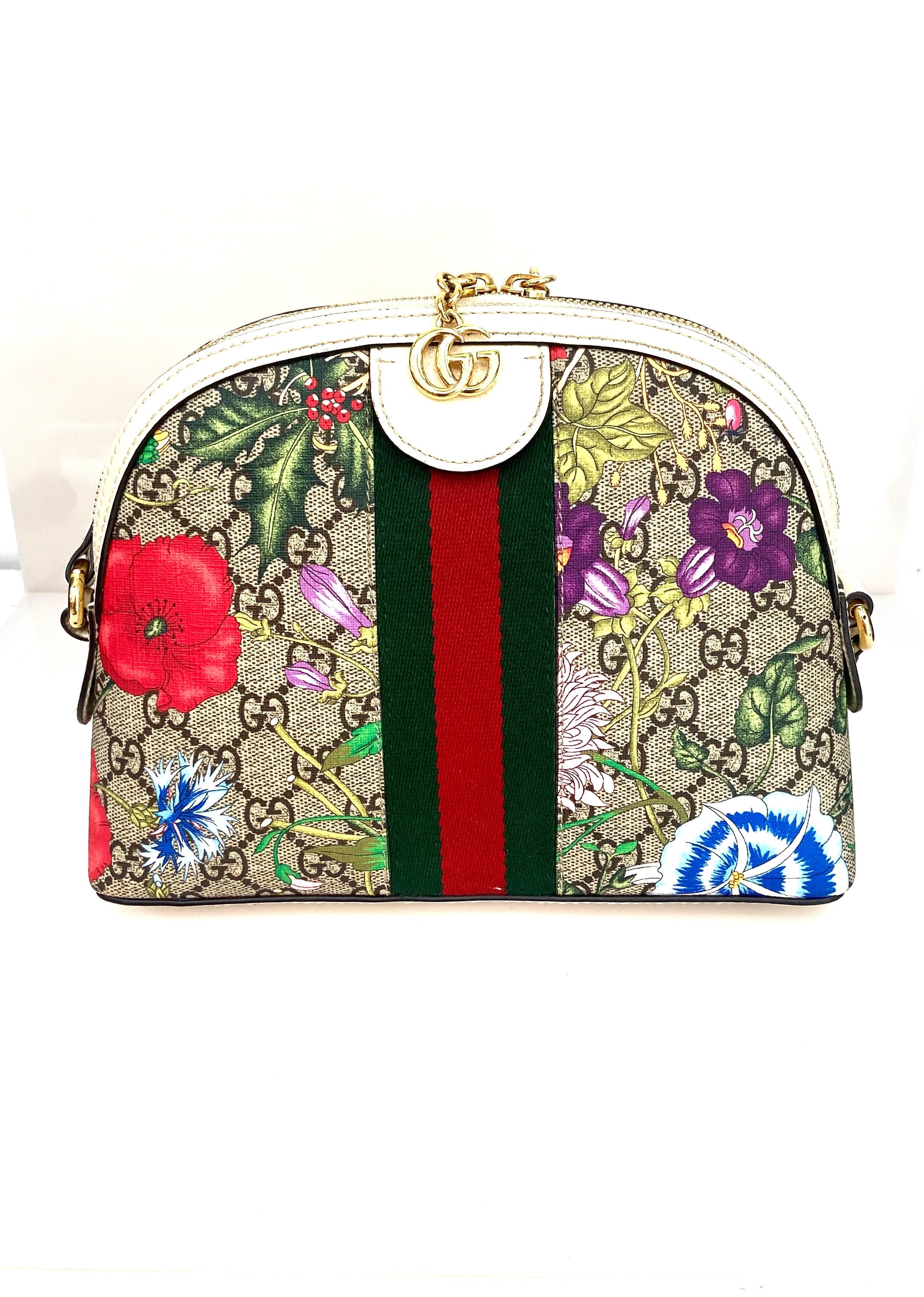 GUCCI OPHIDIA FLORA DOME SHOULDER BAG