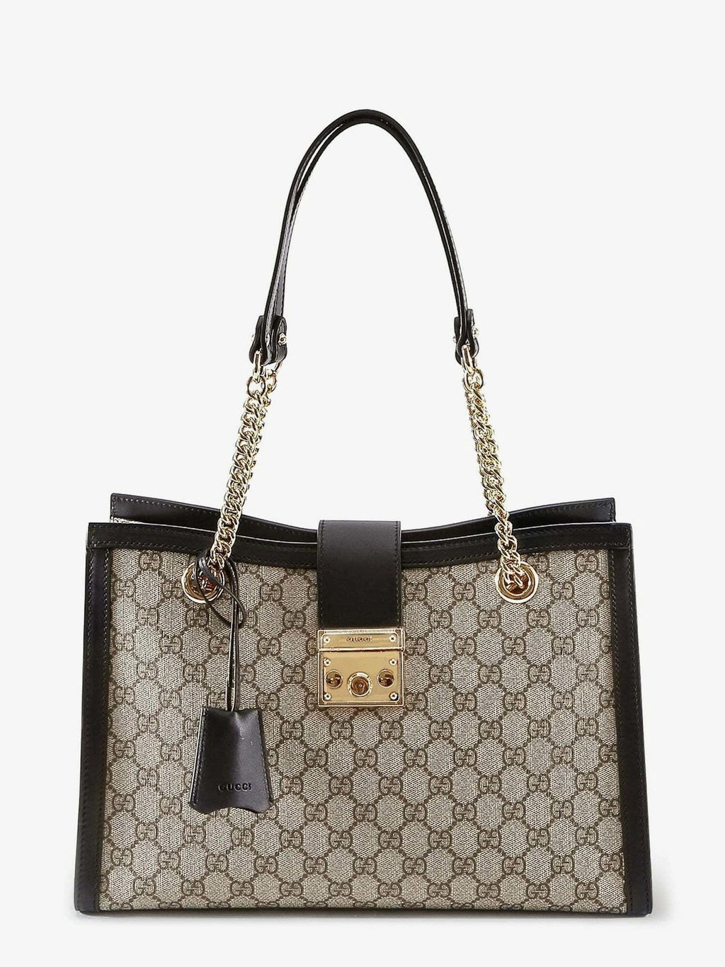 GUCCI GG SUPREME MEDIUM PADLOCK MEDIUM TOTE CHAIN BAG