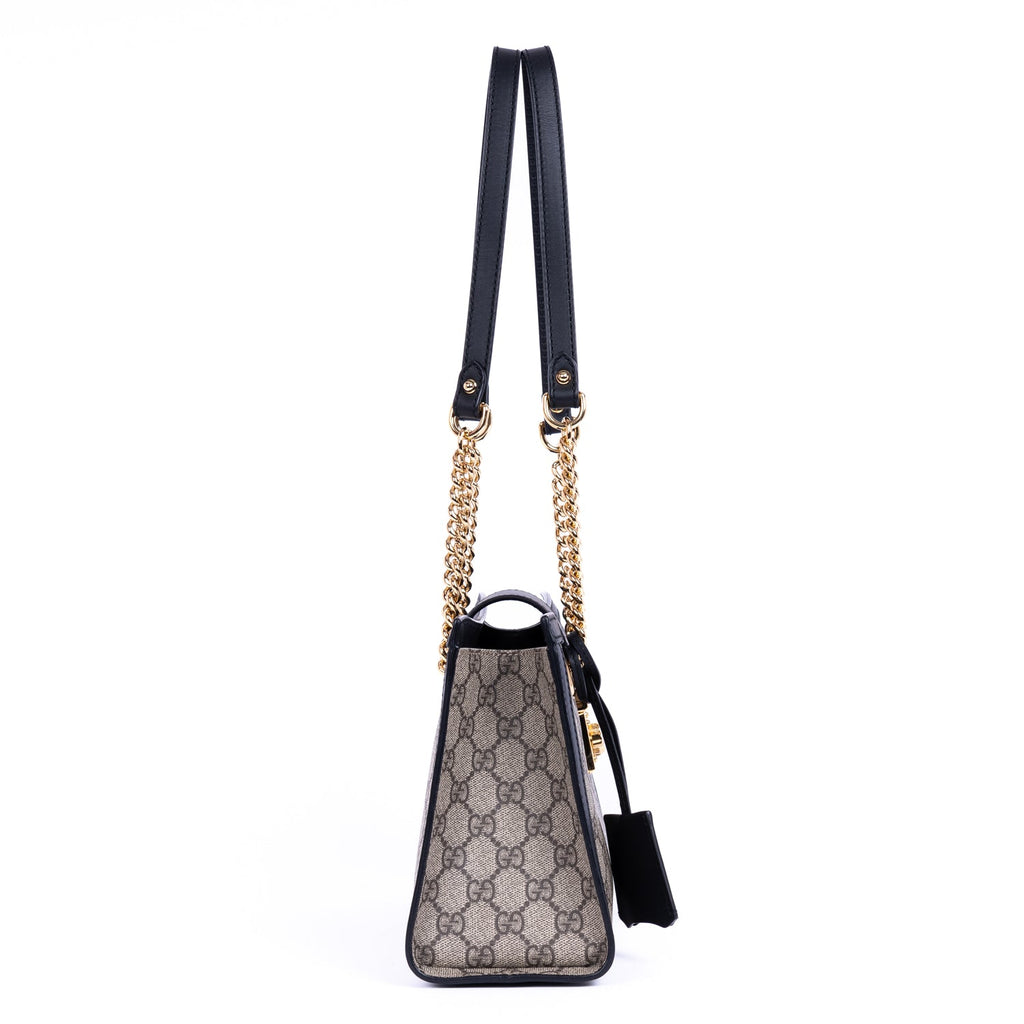 GUCCI GG SUPREME MEDIUM PADLOCK MEDIUM TOTE CHAIN BAG