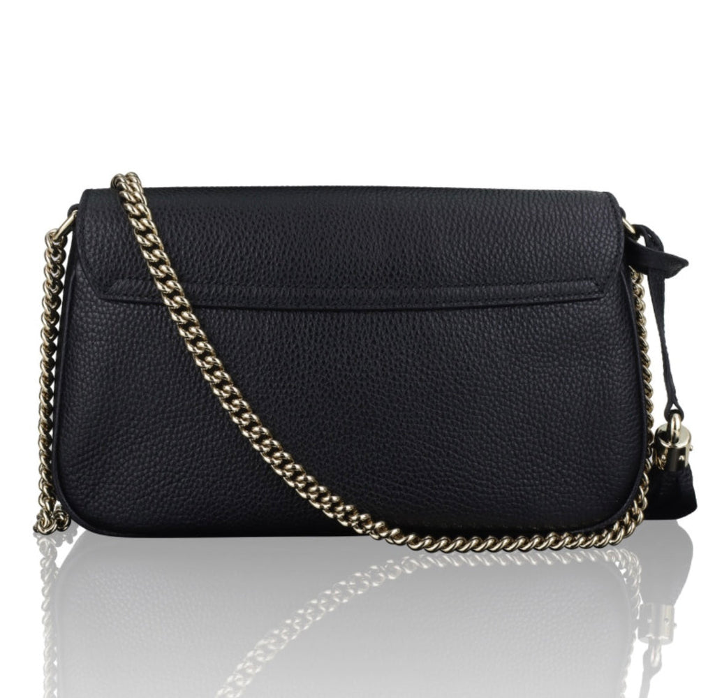 GUCCI PEBBLED CALFSKIN LEATHER SOHO CHAIN BAG