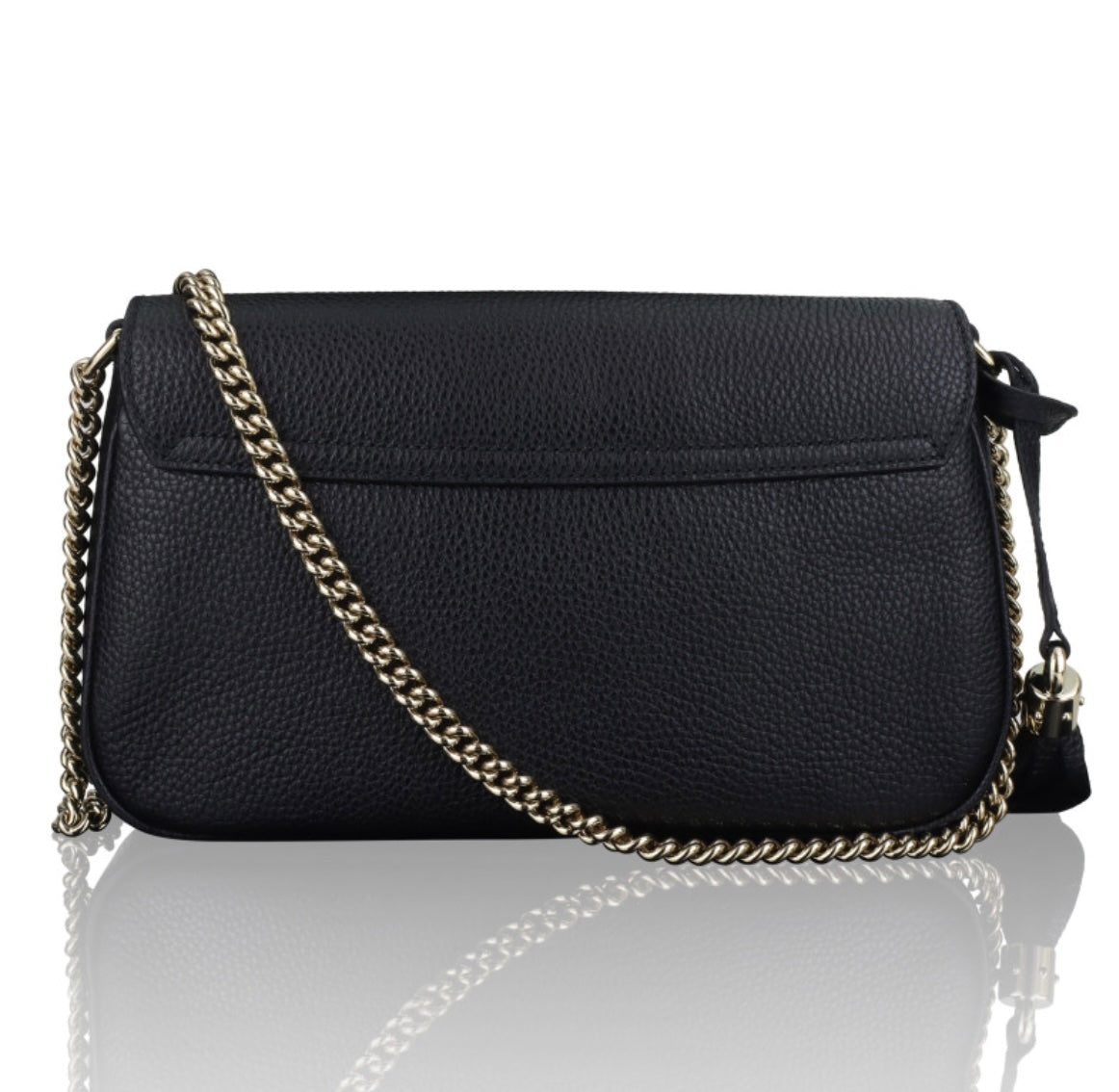 GUCCI PEBBLED CALFSKIN LEATHER SOHO CHAIN BAG