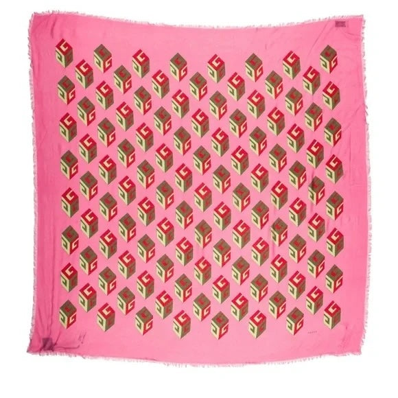 GUCCI GG CUBES SILK BLEND SCARF