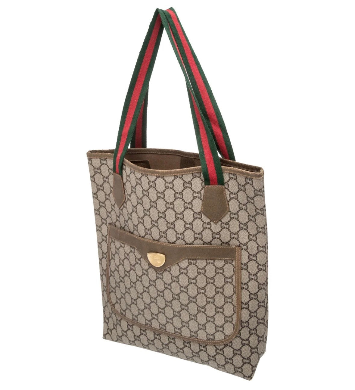 GUCCI PLUS GG SUPREME WEB SHERRY LINE TOTE BAG