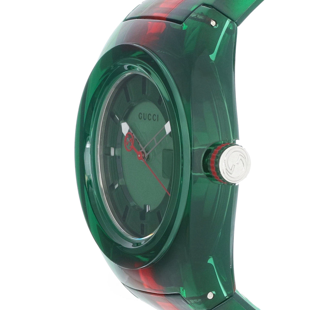 GUCCI SYNC XXL GREEN DIAL WEB STRAP UNISEX WATCH