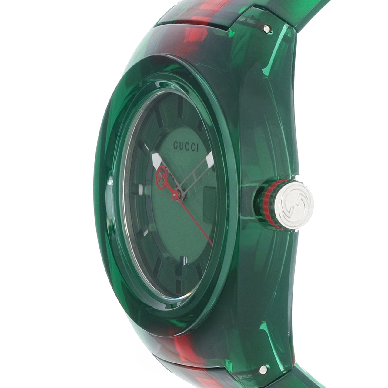 GUCCI SYNC XXL GREEN DIAL WEB STRAP UNISEX WATCH