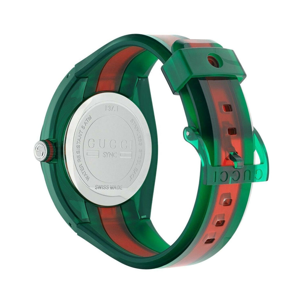 GUCCI SYNC XXL GREEN DIAL WEB STRAP UNISEX WATCH