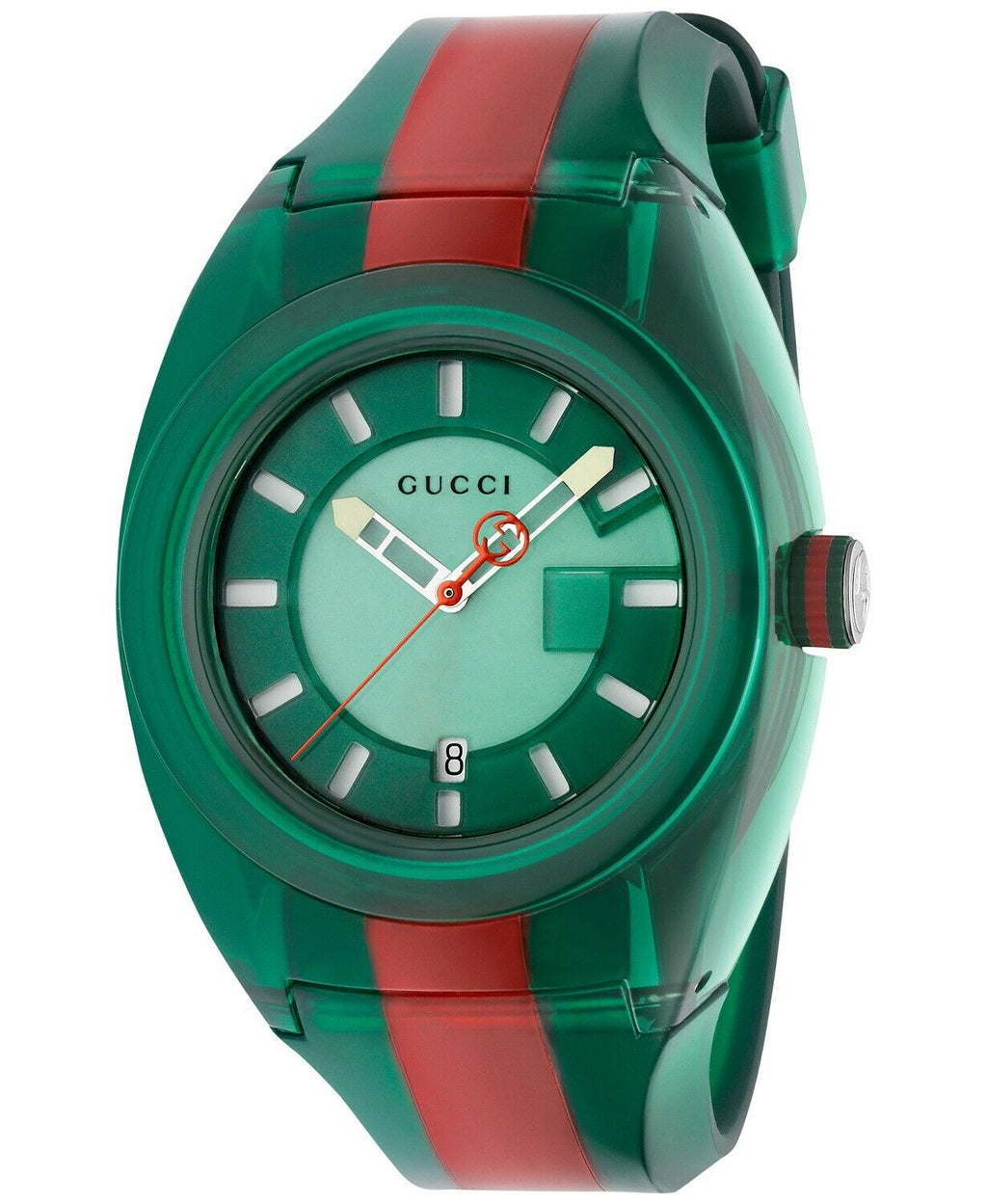 GUCCI SYNC XXL GREEN DIAL WEB STRAP UNISEX WATCH