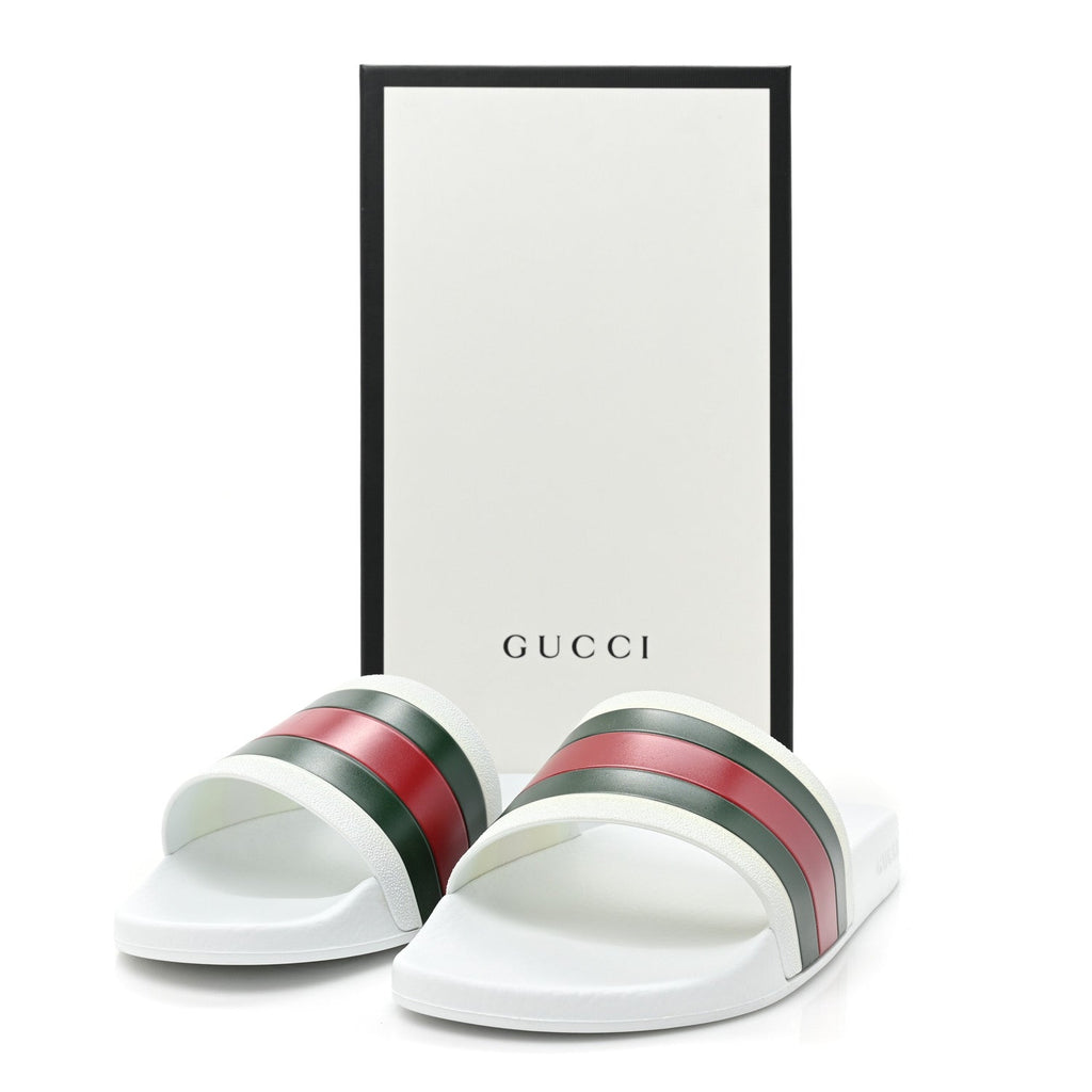 GUCCI MEN'S WEB POOL SLIDES