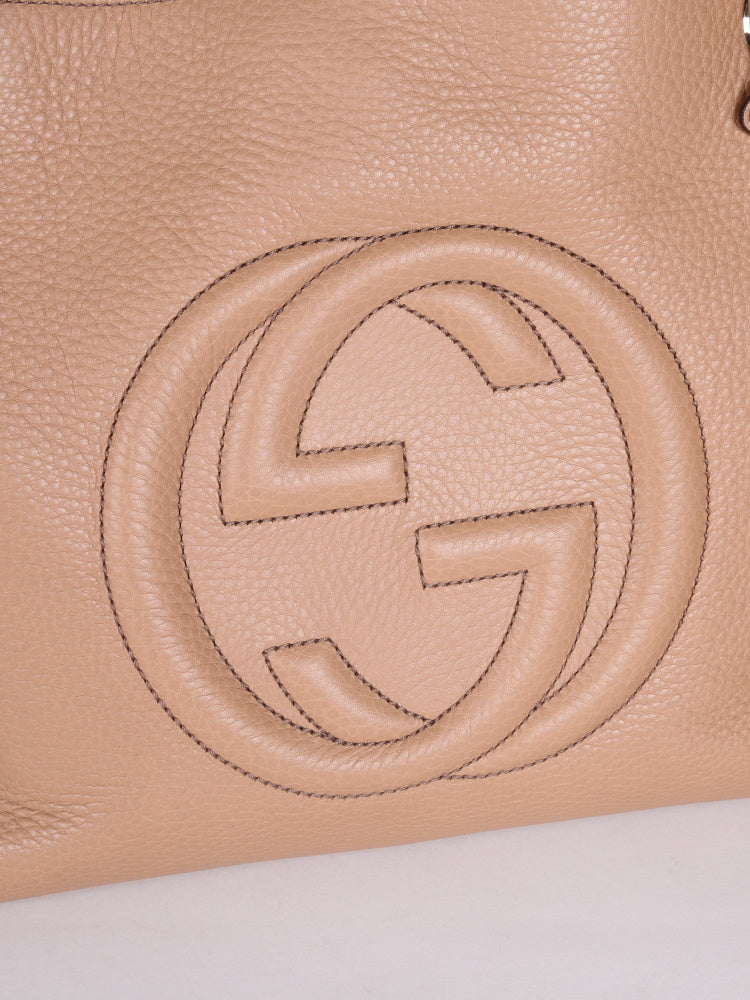 GUCCI PEBBLED CALFSKIN MEDIUM SOHO CHAIN SHOULDER BAG