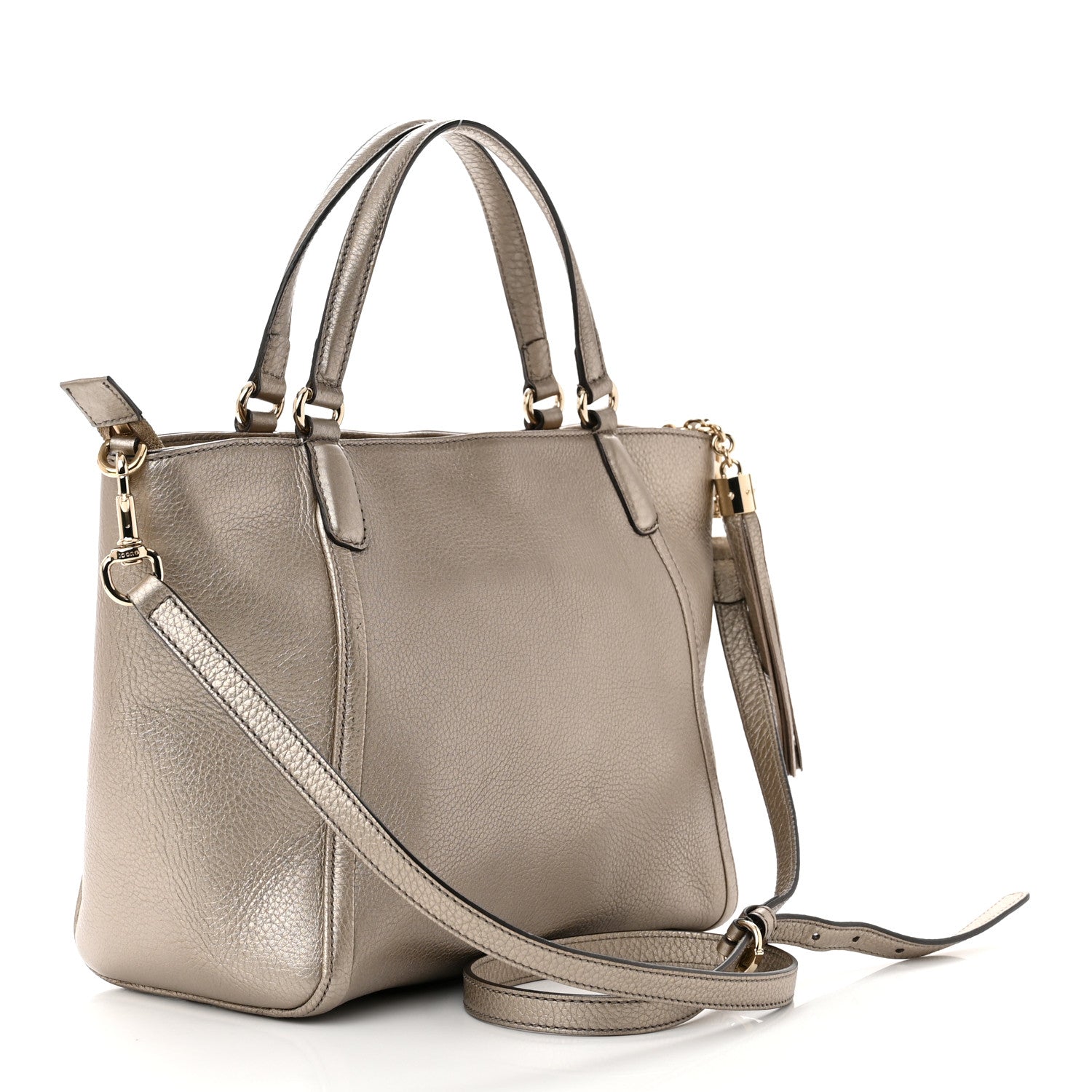 GUCCI SOHO CONVERTIBLE CALFSKIN LEATHER SMALL TOP HANDLE BAG