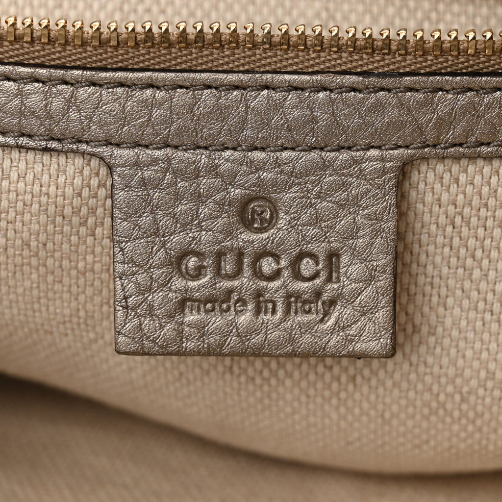 GUCCI SOHO CONVERTIBLE CALFSKIN LEATHER SMALL TOP HANDLE BAG