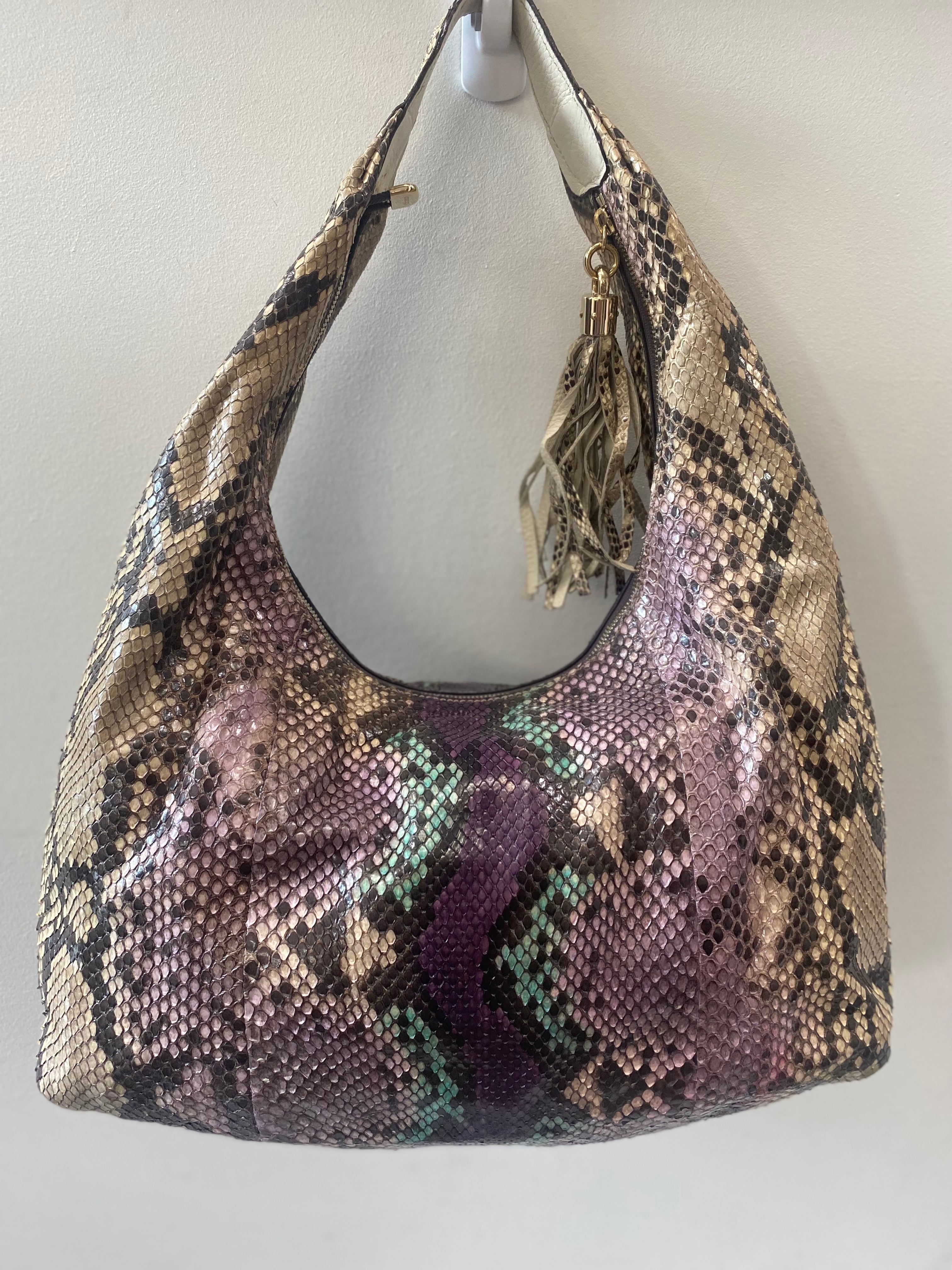 GUCCI GRAPE MULTICOLOR PYTHON SOHO SHOULDER BAG