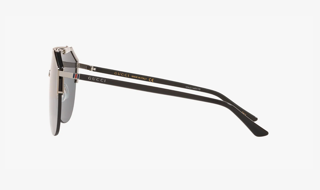 GUCCI MEN'S RUTHENIUM SUNGLASSES