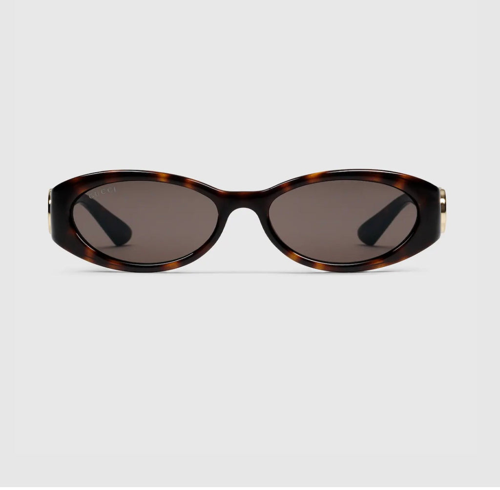 GUCCI GG1660S HAVANA OVAL TORTOISESHELL SUNGLASSES