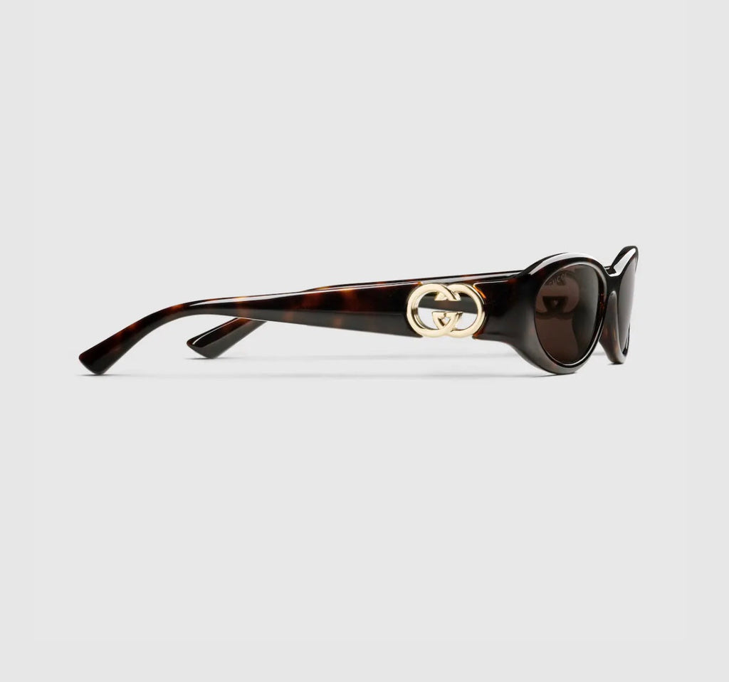 GUCCI GG1660S HAVANA OVAL TORTOISESHELL SUNGLASSES