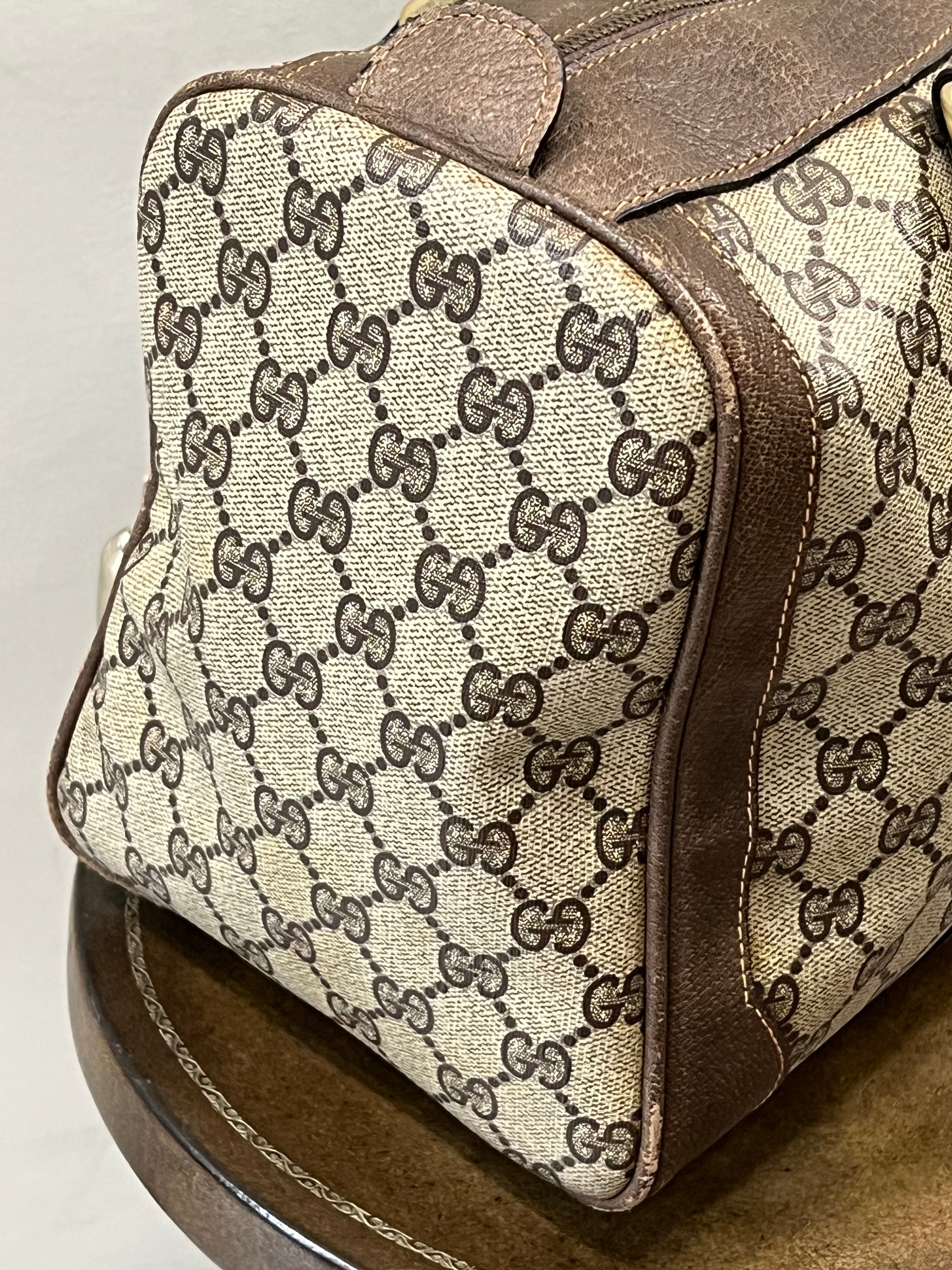 GUCCI GG SUPREME WEB VINTAGE BOSTON BAG