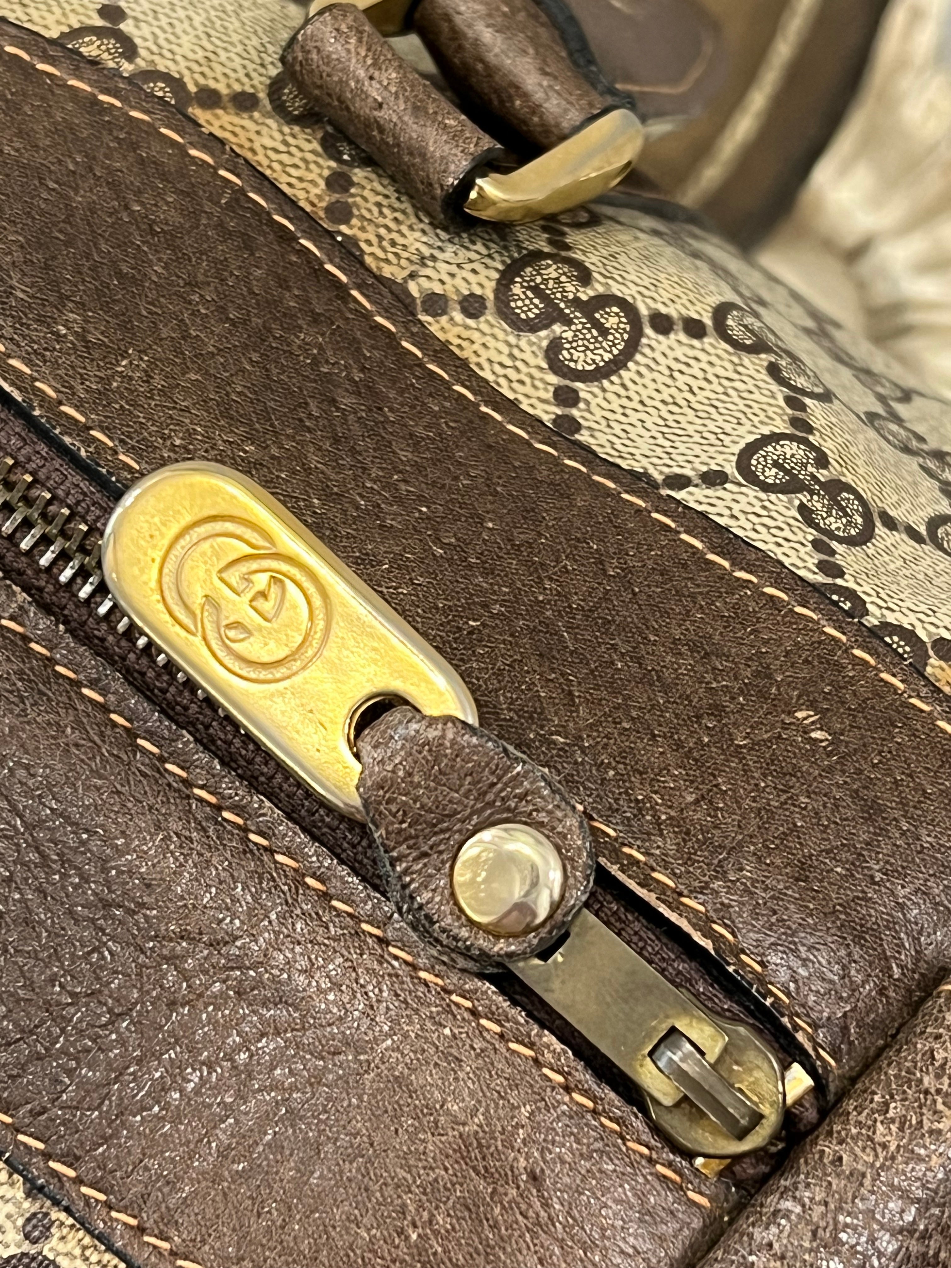 GUCCI GG SUPREME WEB VINTAGE BOSTON BAG