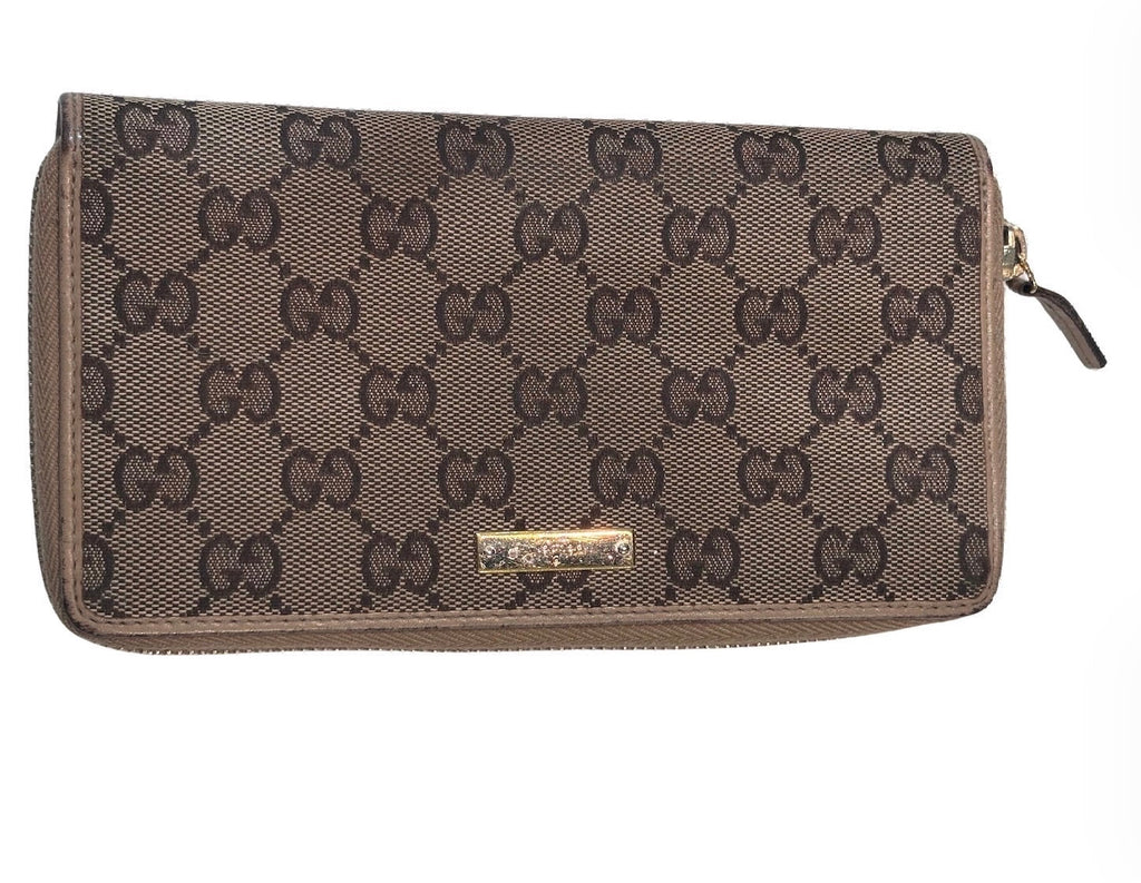 GUCCI GG SUPREME VINTAGE MONOGRAM ZIP-AROUND WALLET