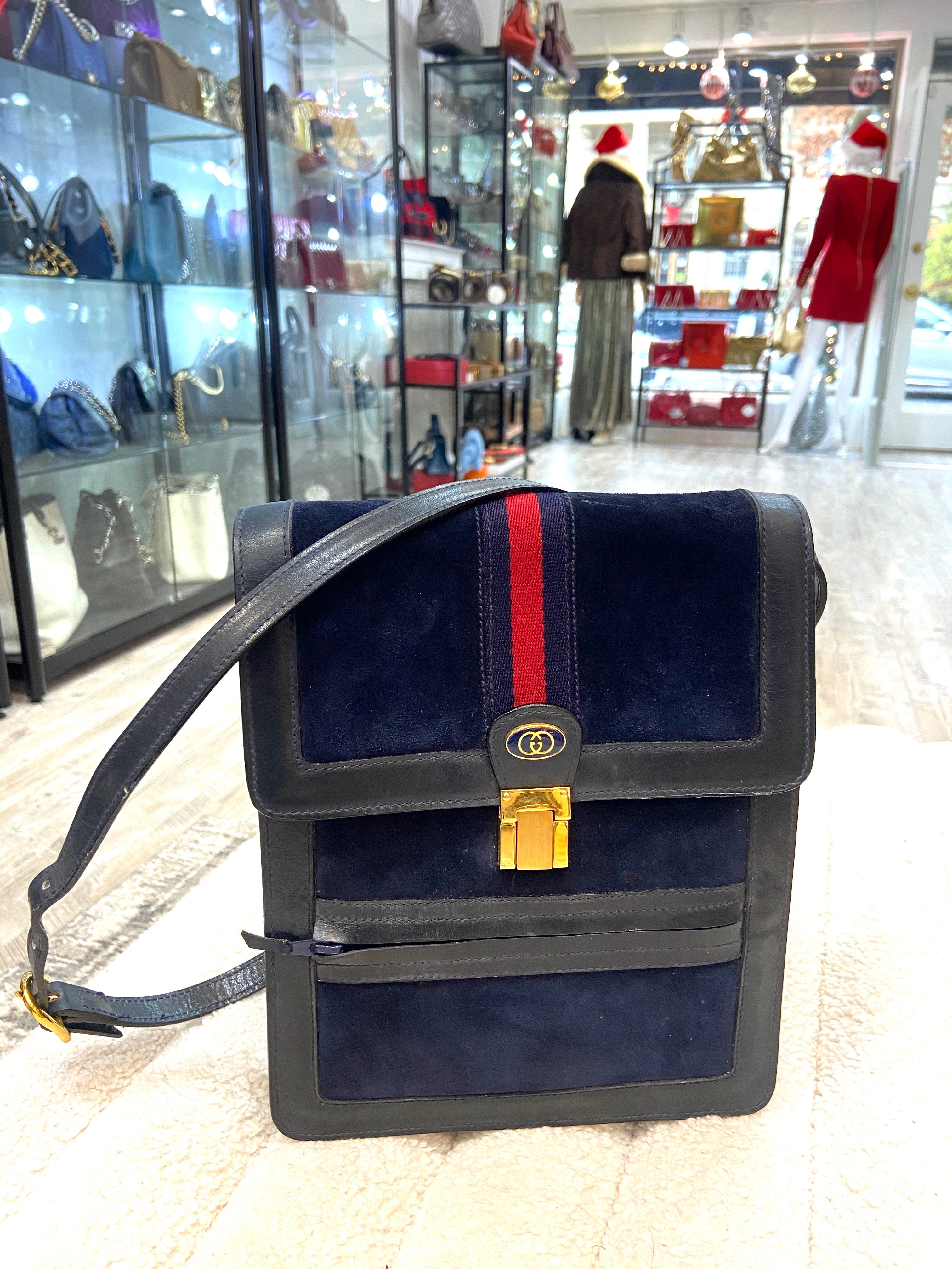 GUCCI VINTAGE WEB CROSSBODY MESSENGER BAG