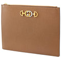 GUCCI Grainy Leather Zumi Pouch Clutch