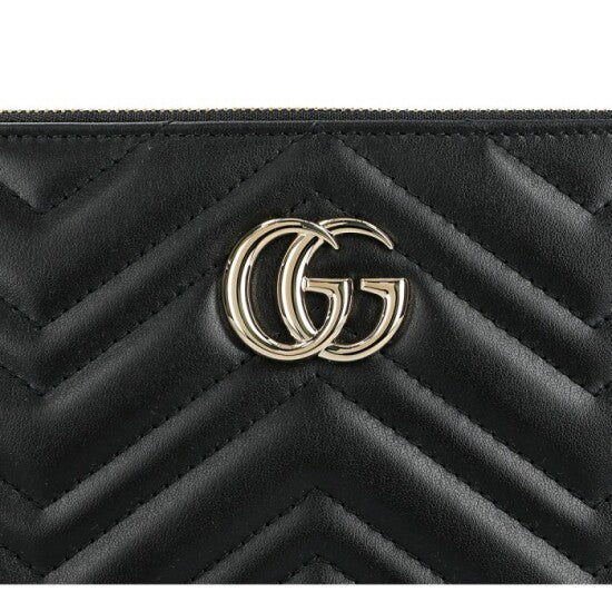 GUCCI GG MARMONT SMALL MATELASSE CALFSKIN LEATHER WRISTLET CLUTCH