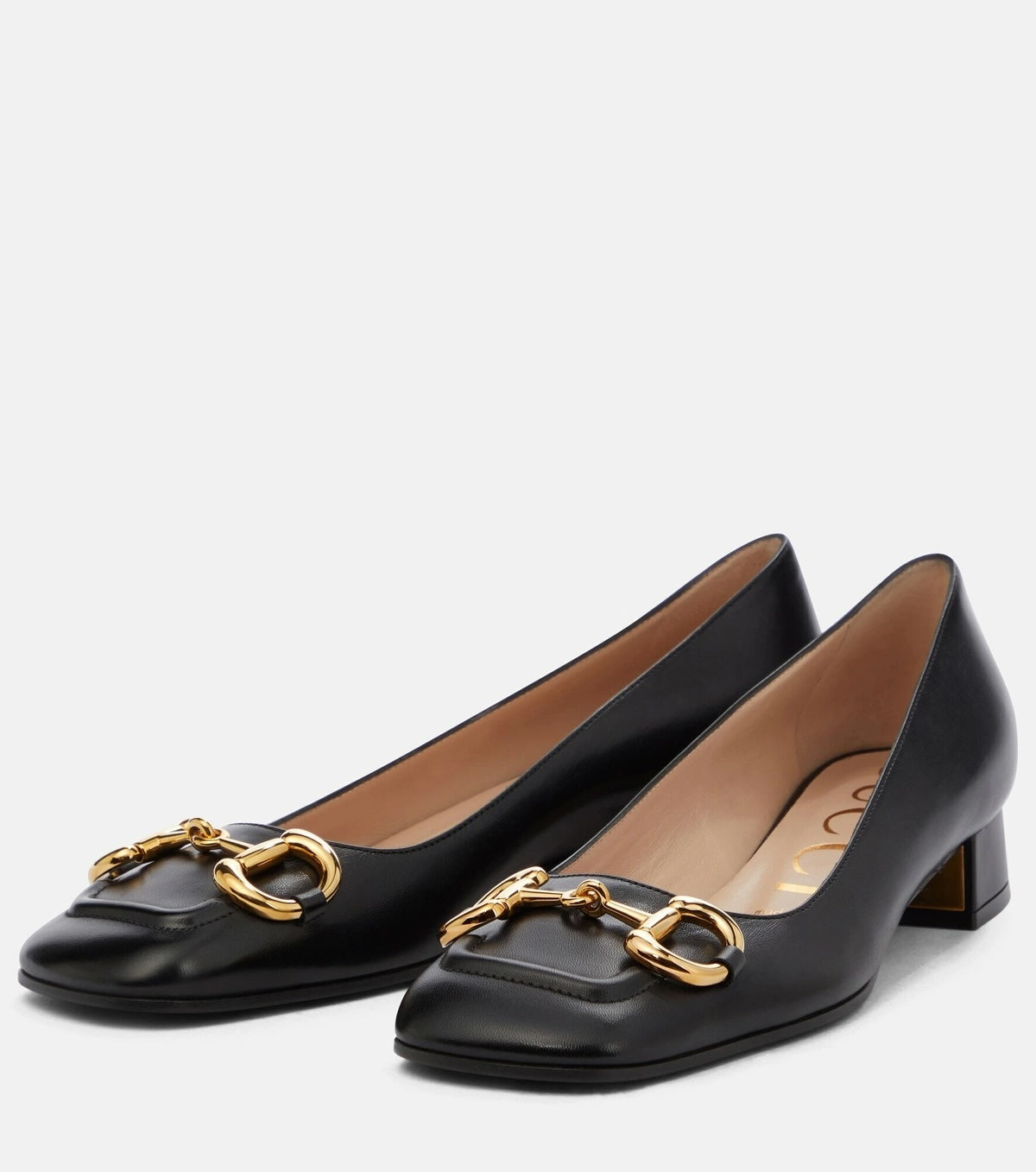 GUCCI BABY BIT HORSEBIT CALFSKIN LEATHER PUMPS