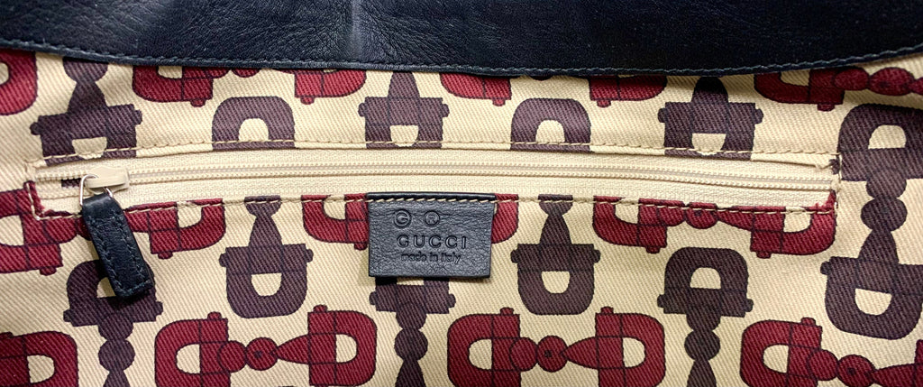 GUCCI PATENT LEATHER HALF MOON BAG