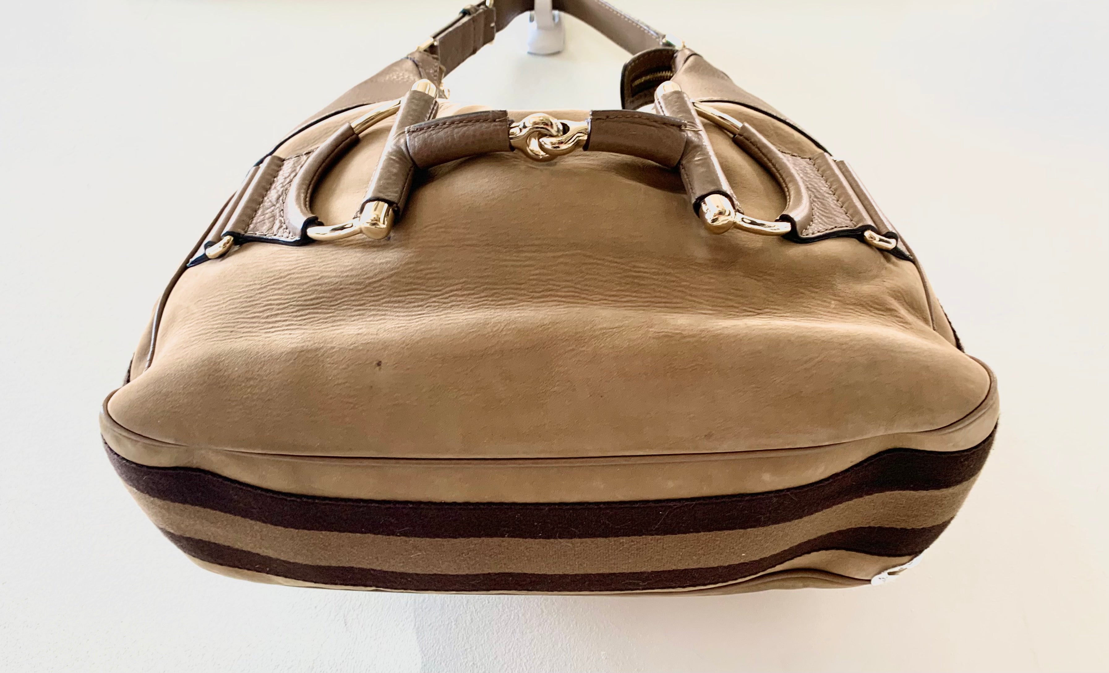 GUCCI HORSEBIT HERITAGE LEATHER HOBO BAG