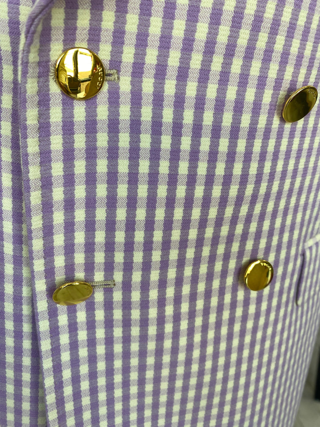 GUCCI ALESSANDRO MICHEL PINEAPPLE GINGHAM CHECK BLAZER