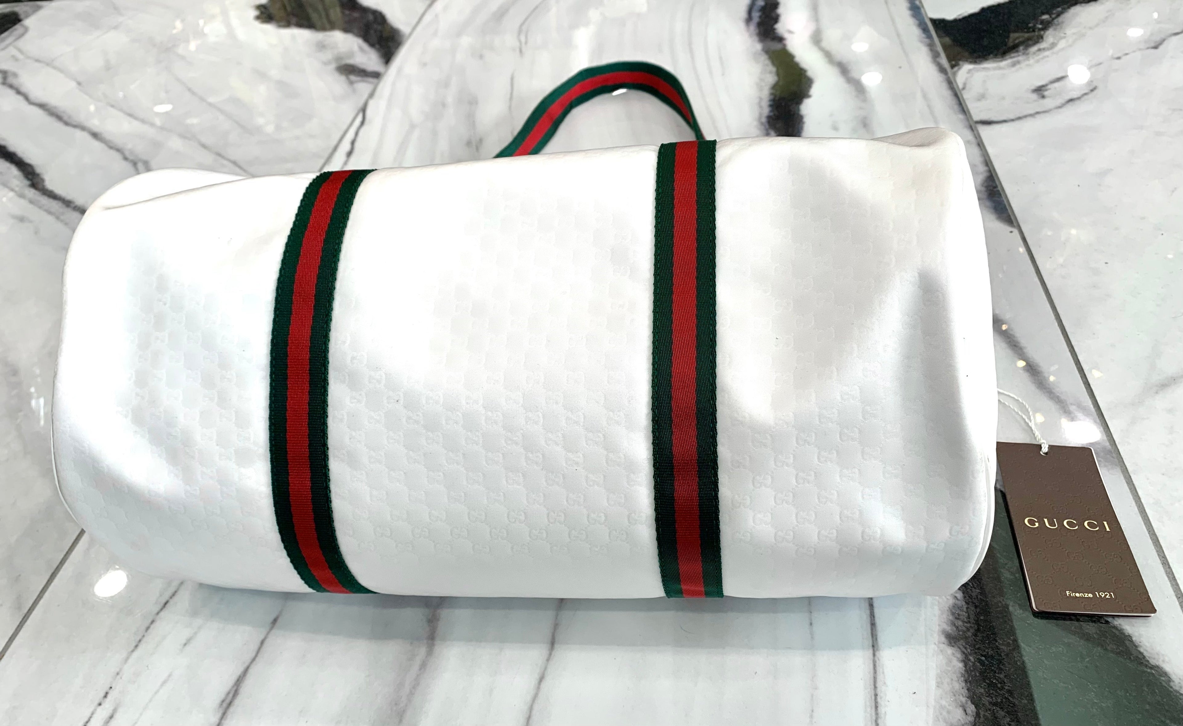 GUCCI MICRO GG WEB NYLON DUFFEL BAG