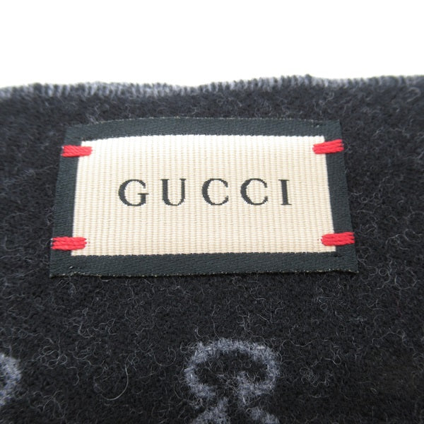 GUCCI GG JACQUARD KNITTED WOOL SCARF