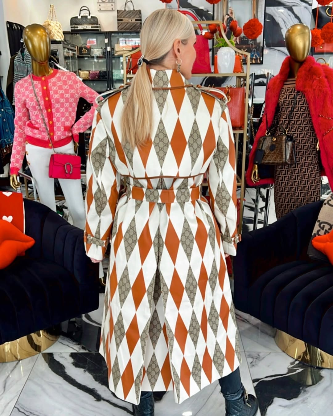GUCCI ARGYLE BELTED TRENCH COAT
