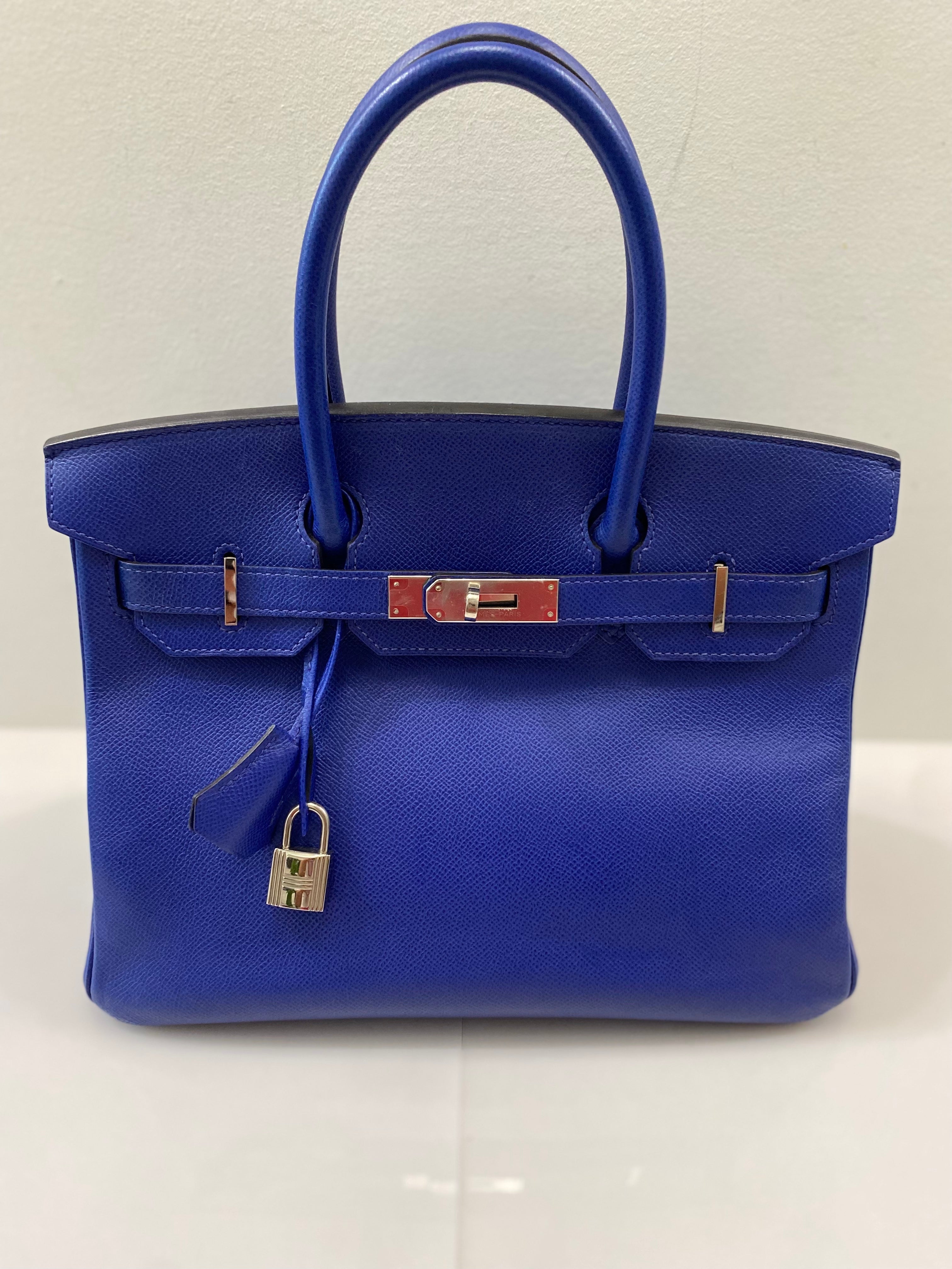 HERMÈS BIRKIN 30 EPSOM LEATHER ELECTRIC BLUE