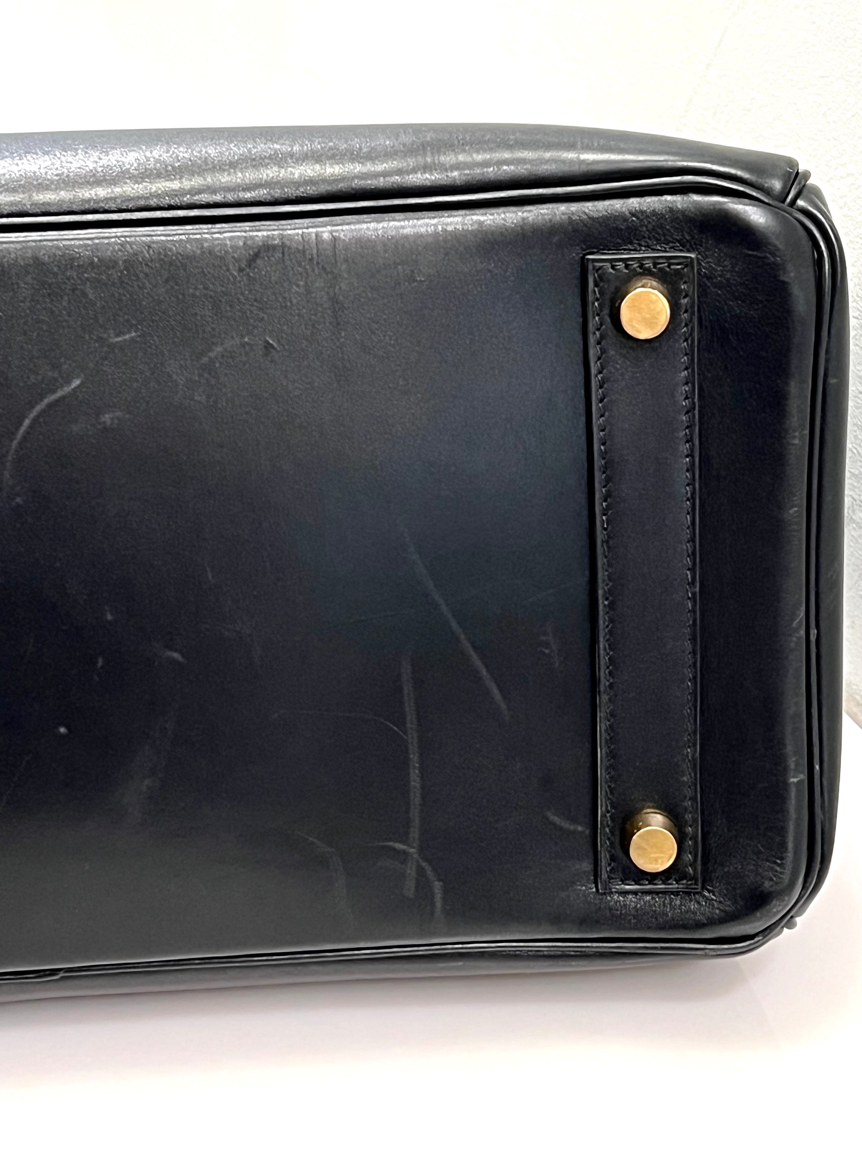 HERMÈS BOX BIRKIN 30 LEATHER HANDBAG