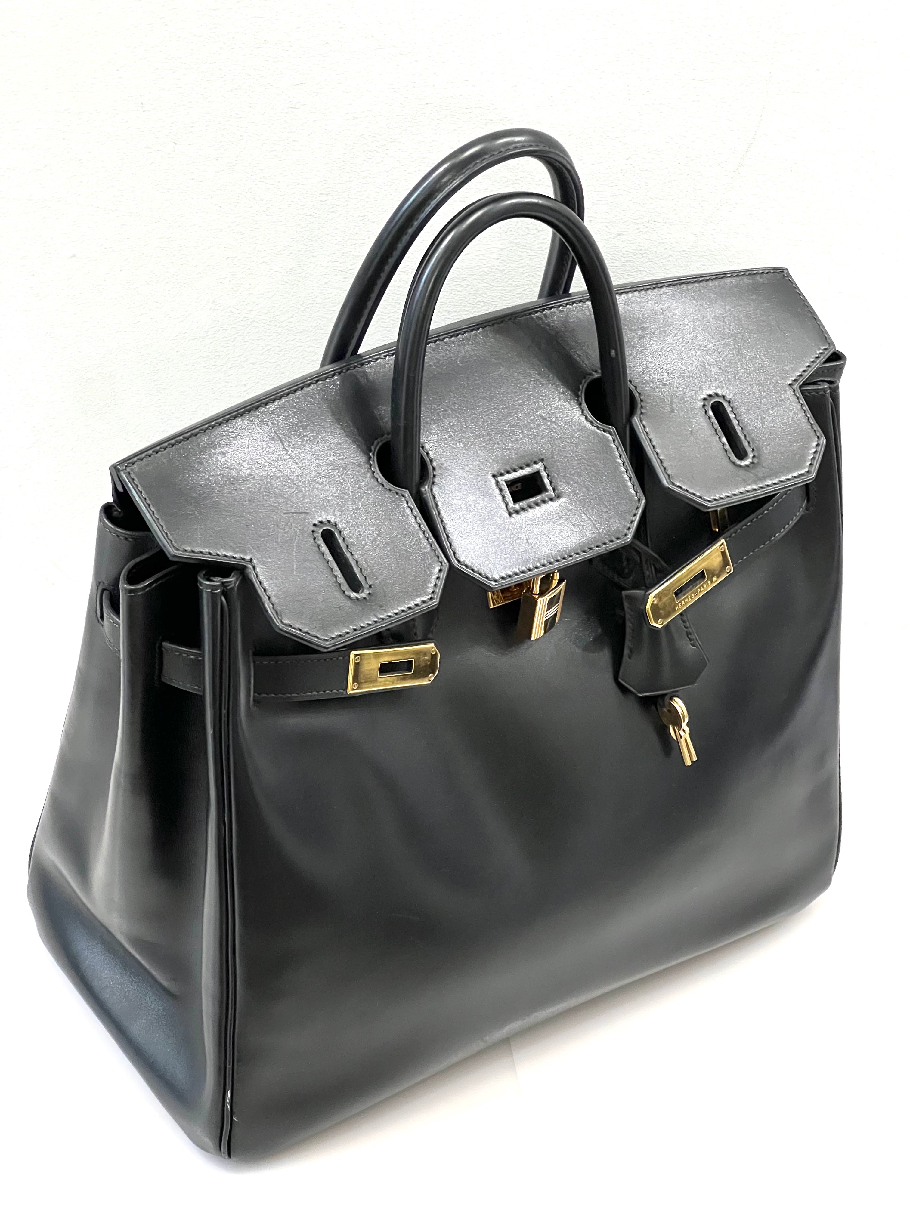 HERMÈS BOX BIRKIN 30 LEATHER HANDBAG