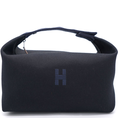 HERMÈS CANVAS LARGE BRIDE A BRAC POUCH BLEU NUIT