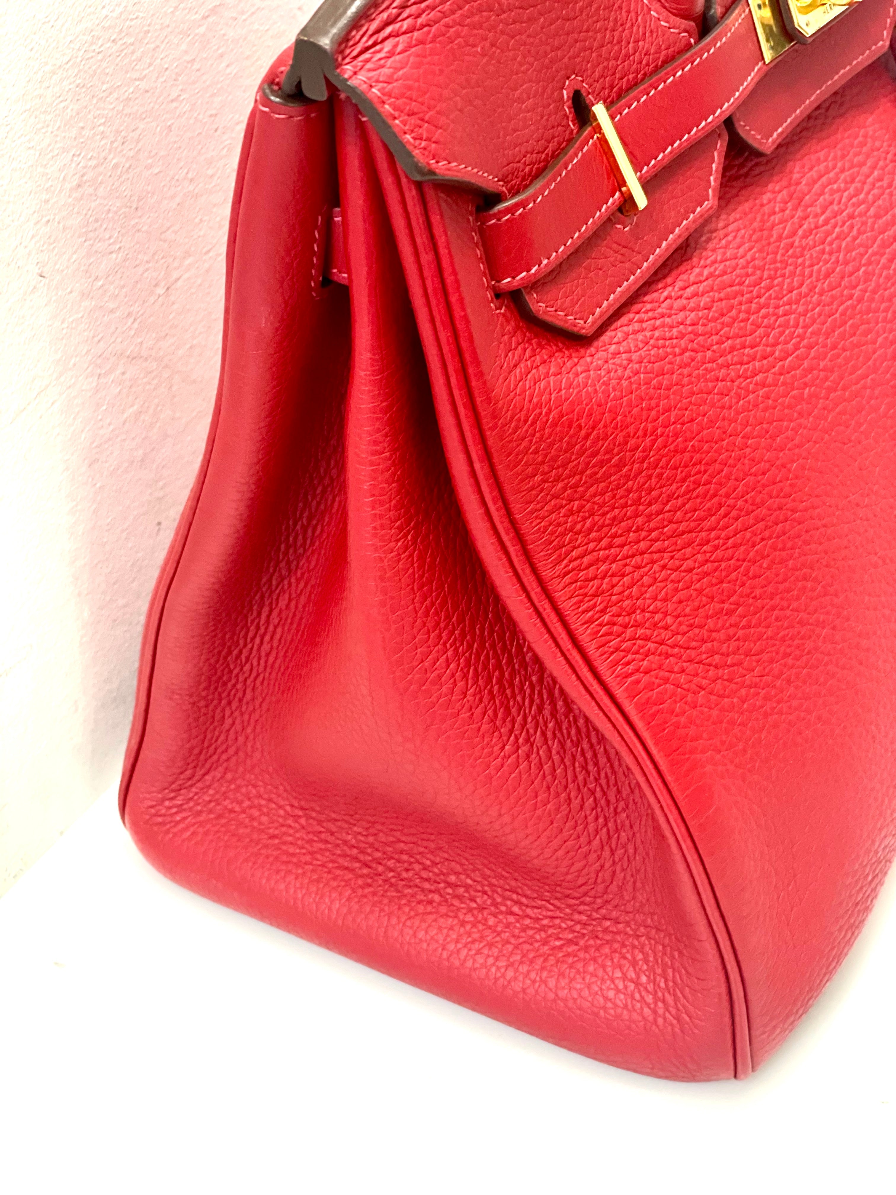 HERMÈS BIRKIN 35 RUBY CLEMENCE HANDBAG