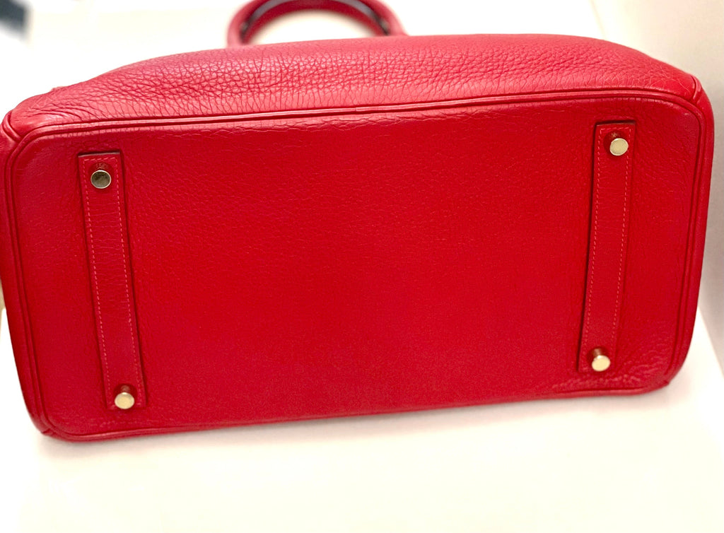 HERMÈS BIRKIN 35 RUBY CLEMENCE HANDBAG
