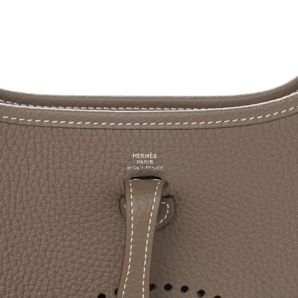HERMÈS EVELYNE CLEMENCE LEATHER TPM ETOUPE BLEU INDIGO
